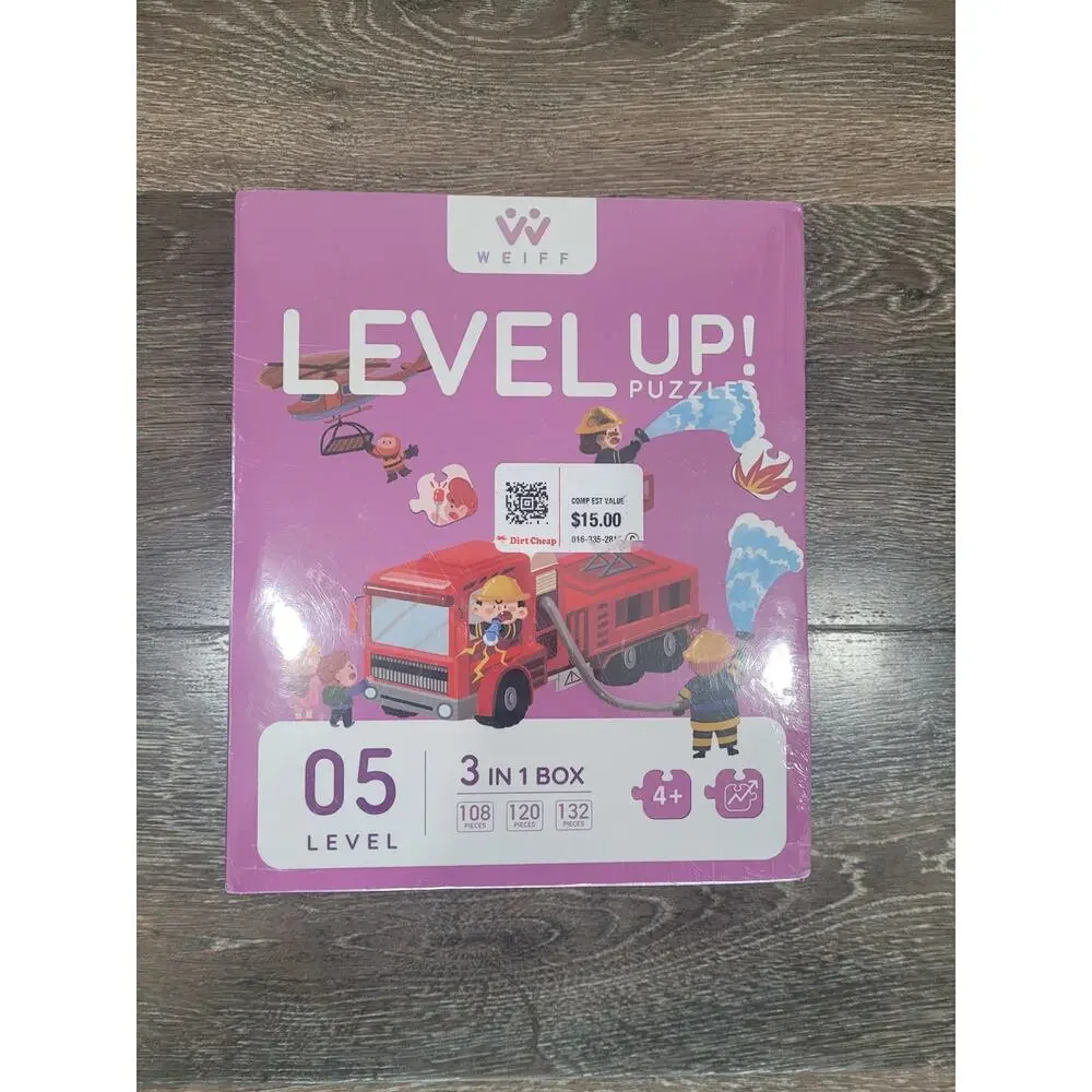 Level Up! Kids Puzzle - Pink - 3-in-1 Removed Plastic.